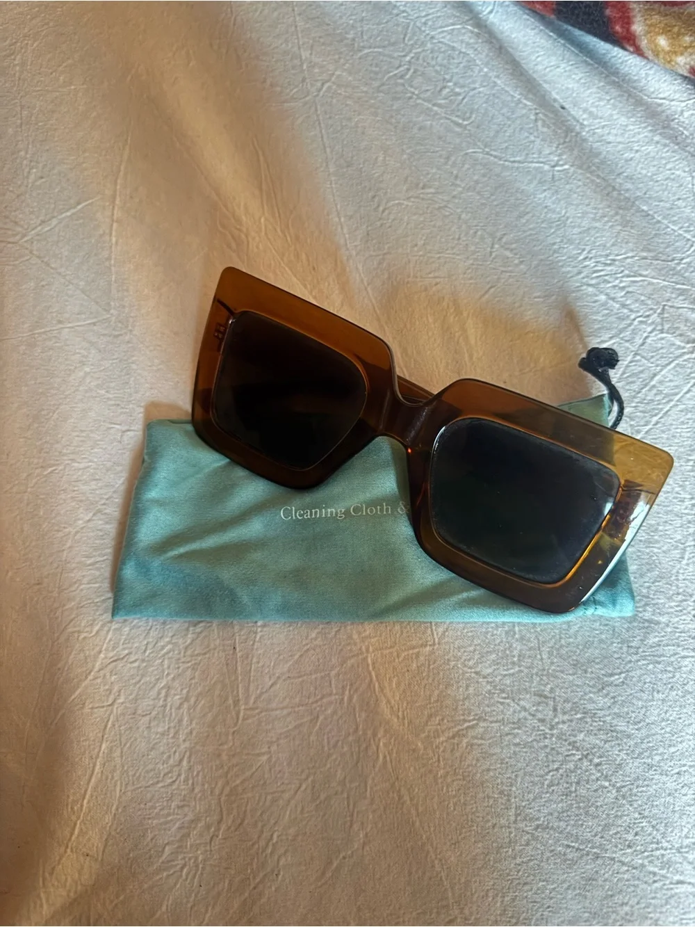Oversized Square Tortoiseshell Sunglasses - Brown